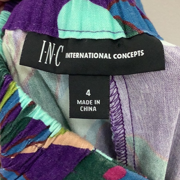 INC International Concepts Vibrant Wide-Leg Pants linen blend size 4 - Picture 9 of 11